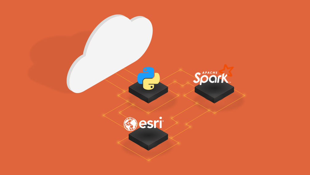 Diagram showing how users can access cloud data and run spatial analytics in your Spark environment using Python,Diagram showing how users can access cloud data and run spatial analytics in your Spark environment using Python