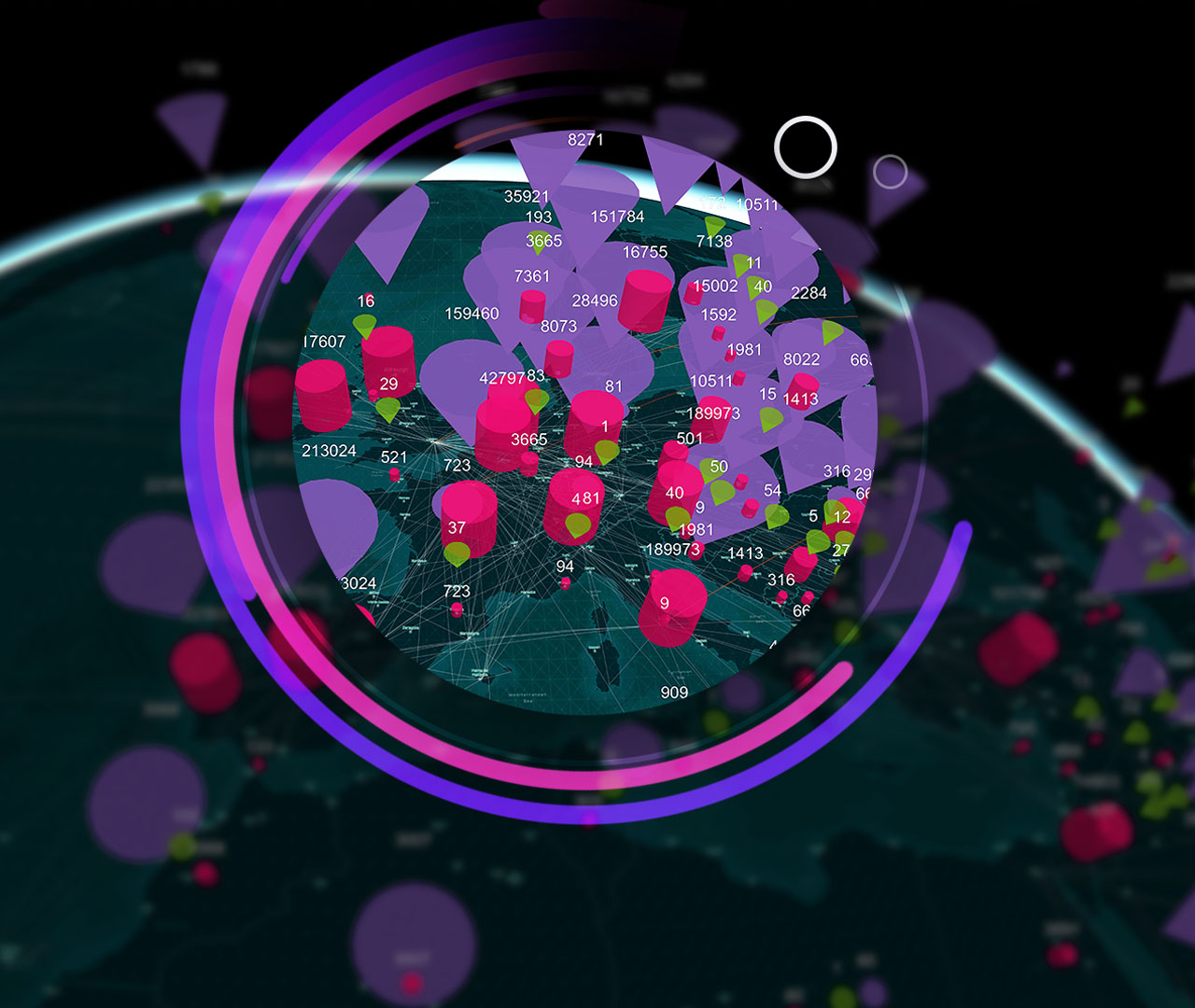 Colorful 3D render of a map of a city