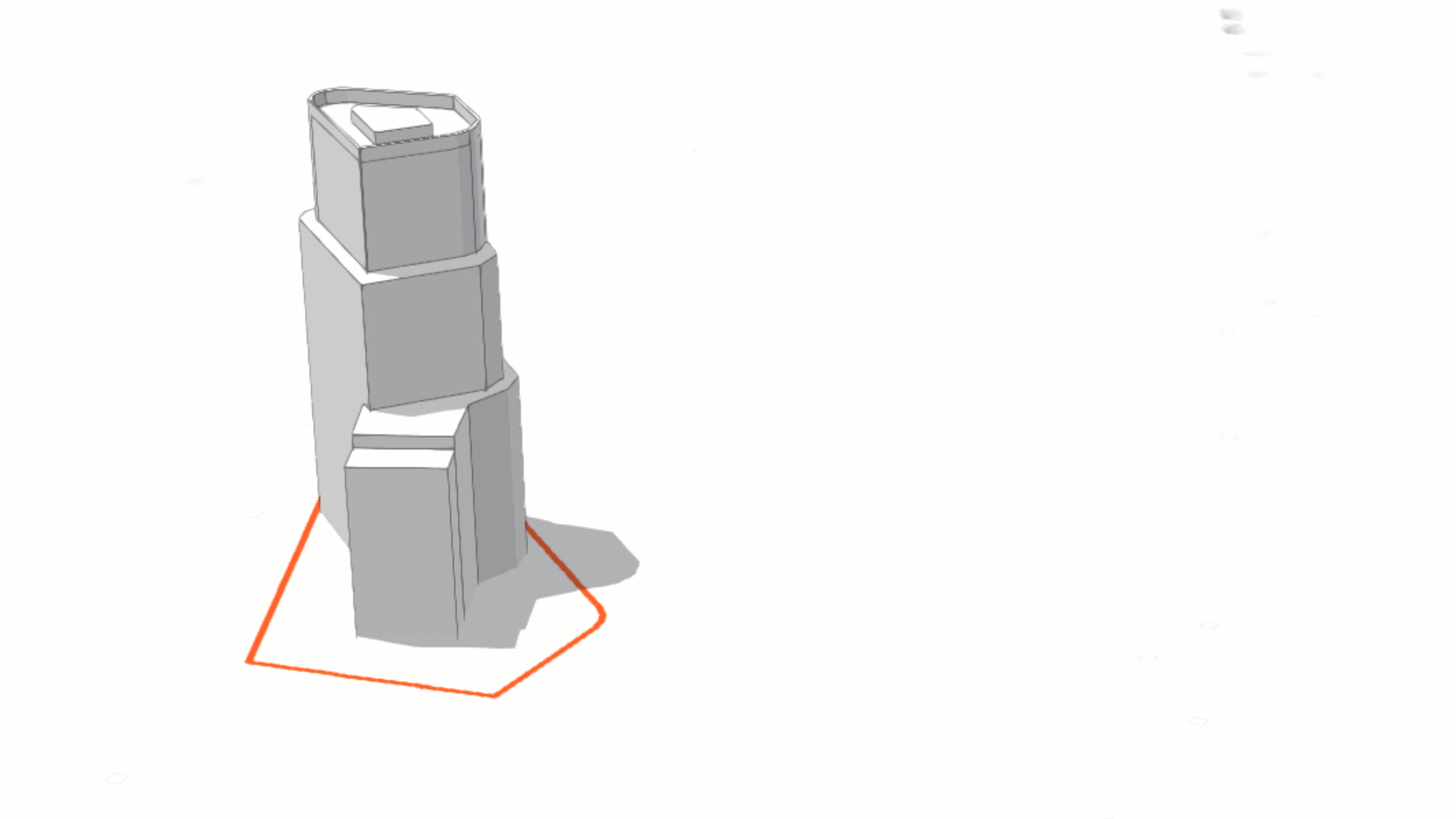 A GIF showing the shadow cast of a purple and gray building 