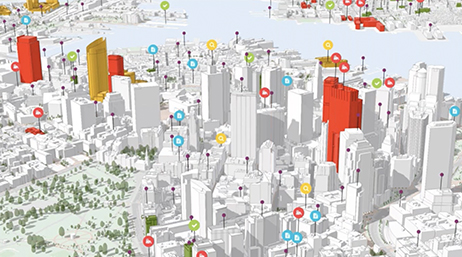 urban planning models, proposed buildings