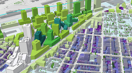 urban planning models, proposed buildings
