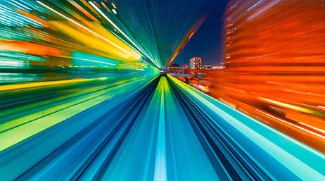 Multicolored light burst to indicate high speed