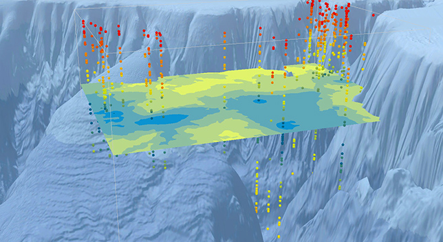 3D interpolation model with various data points