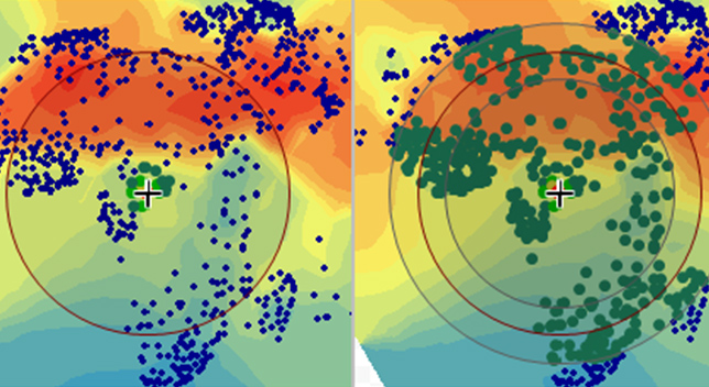 Two different candidate models side by side showcasing data