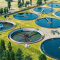 water utility from bird’s eye view, water tanks