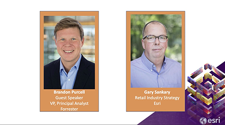 Side by side portraits of Brandon Purcell and Gary Sankary on a white background with an abstract purple geometric accent