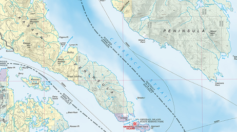 Left side of a larger map when combined with other nearby images on the page