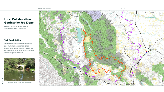 Map of progress made toward protecting natural resources 