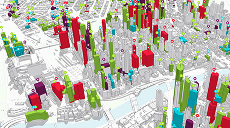 3D map of an urban area