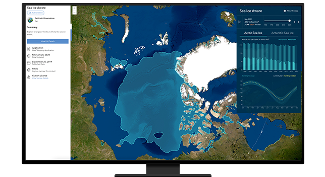 A laptop computer showing a webpage of how much glaciers have melted