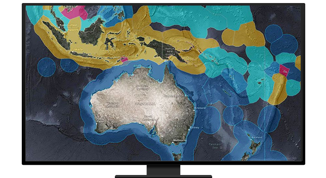 A map of Australia surrounded by illustrations of the currents