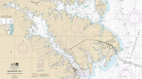 A beige and white nautical chart