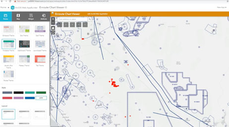 A detailed chart of an airport layout and airline navigational information with analysis options shown on an attached menu