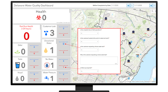 Delaware water quality dashboard with map