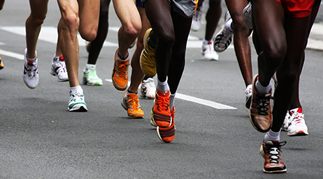 People running a marathon