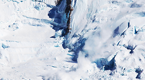 An aerial view of an avalanche in Colorado