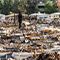 Destroyed structure turned to rubble in California because of a wildfire