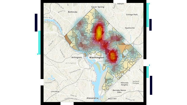 A heat map of Washington, DC