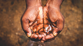A person’s cupped hands