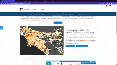A person using GIS on their laptop to create maps and analyze resiliency strategies