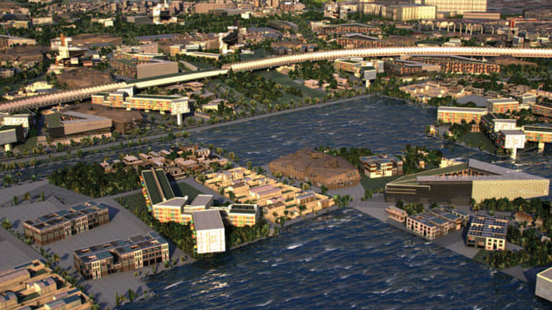 Aerial view of Marseilles in CityEngine