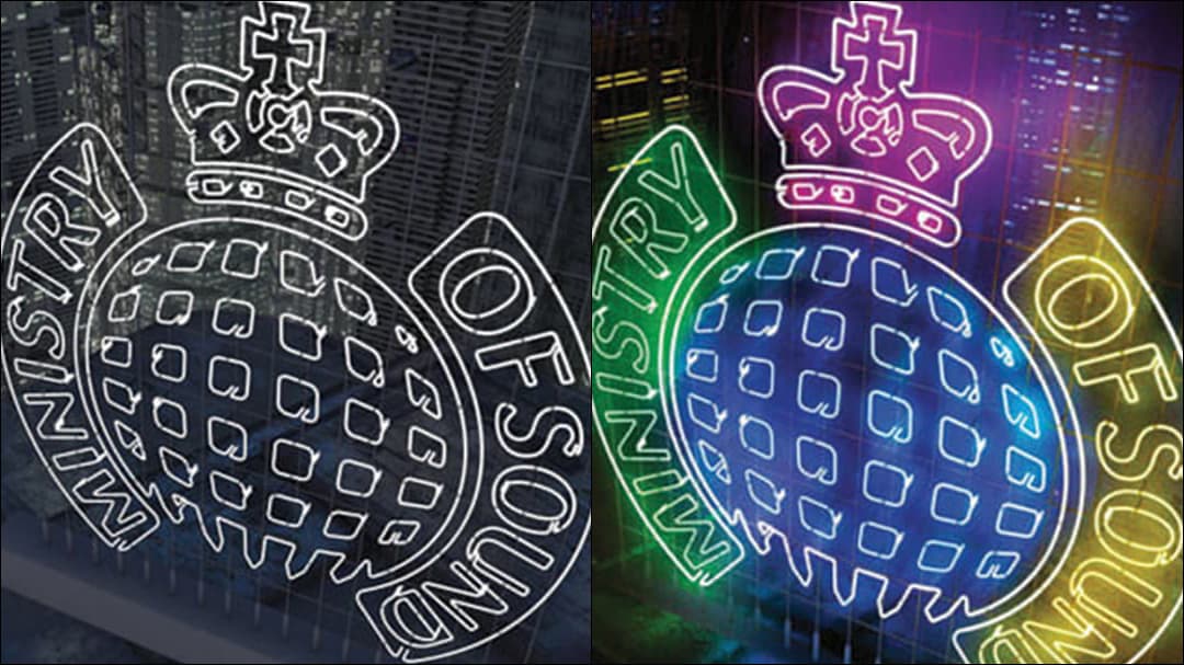Side by side image showing final image for album cover.