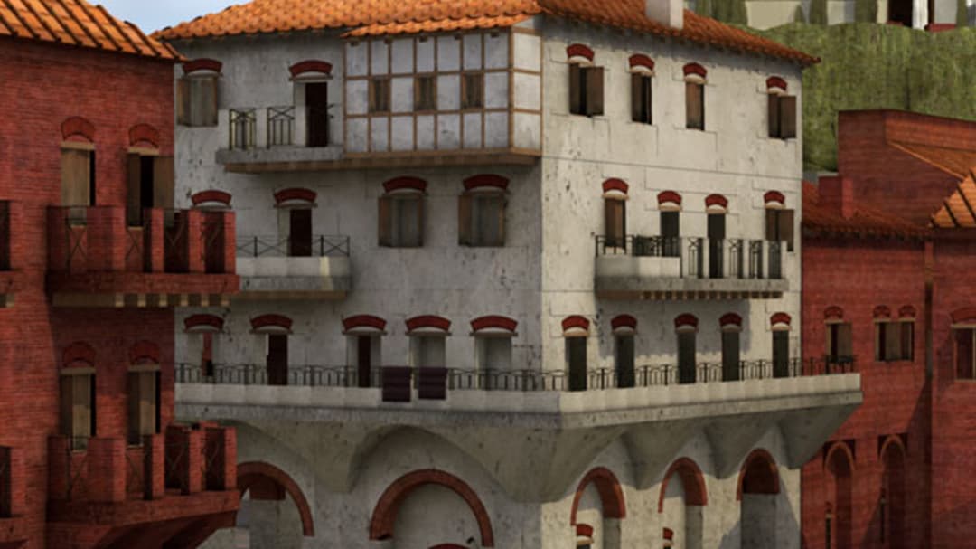 Illustration of ancient Roman domestic building